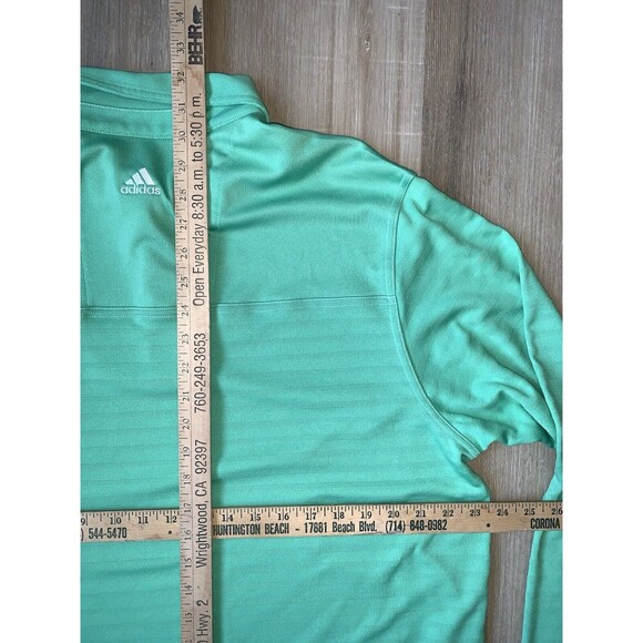 Adidas Climacool Formotion Mens XL Golf Long Sleeve Polo Shirt Lime Green Tennis - Picture 11 of 13